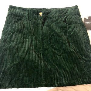 Forever 21 Corduroy Hunter Green Skirt